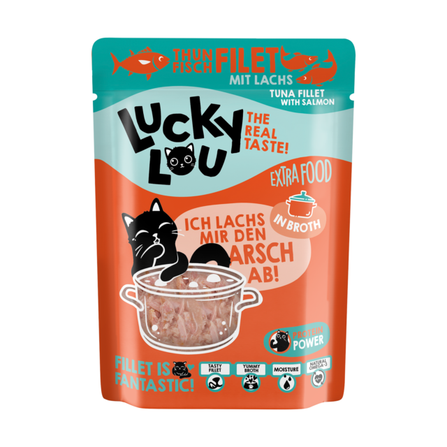 LUCKY LOU Extrafood pre Mačky Adult - Filet z tuniaka s lososom vo vývare - Image 3