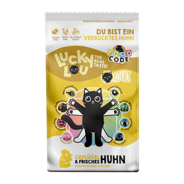 LUCKY LOU Food Code pre mačky Adult - Hydina a Kura