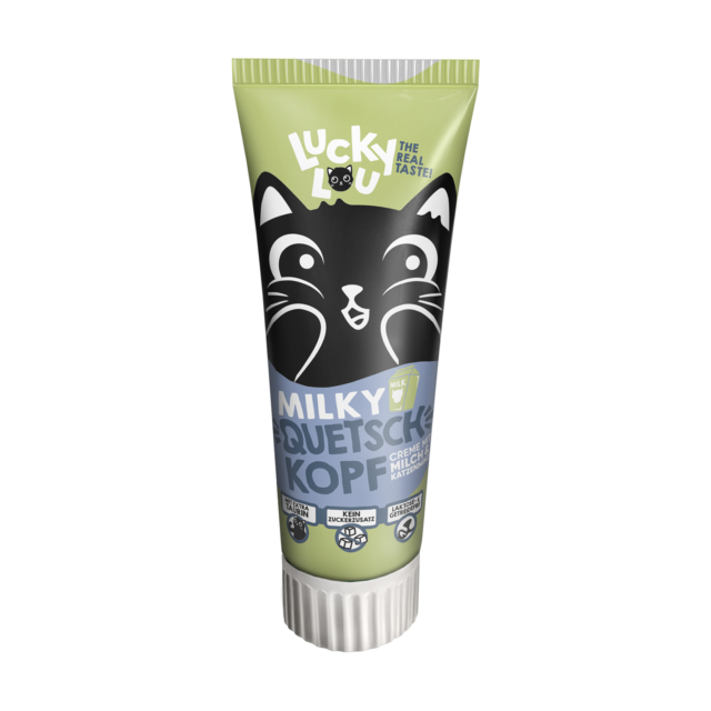 LUCKY LOU Squeeze Head Pasta pre Mačky Adult Milk