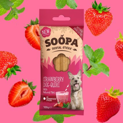 SOOPA Dentálne tyčinky jahodové Dog-Quiri 100g