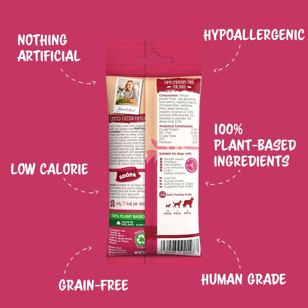 SOOPA Dentálne tyčinky jahodové Dog-Quiri 100g – Obrázok 2