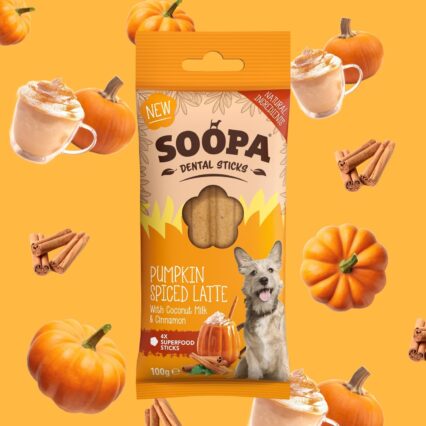 SOOPA Dentálne tyčinky s tekvicovým korením v latte 100g